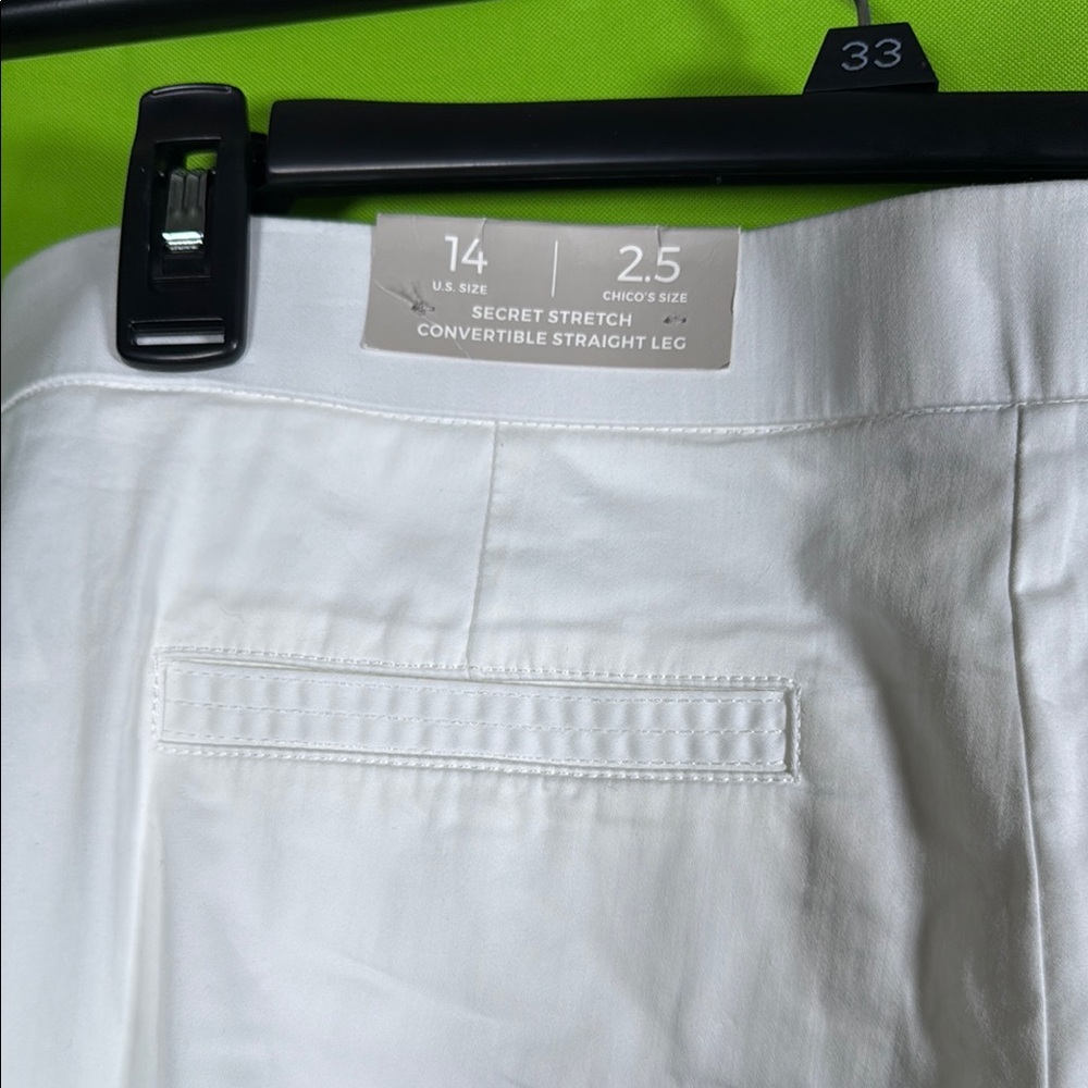 Chico's White Capris with Belt Loops and Minimalist Design - Picture 8 of 8